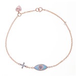 Ροζ χρυσό βραχιόλι με μάτι 